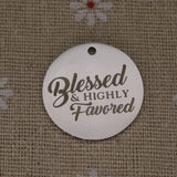Ladyfun Christians Charms Blessed & Favored Charm Pendant 25mm