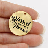 Ladyfun Christians Charms Blessed & Favored Charm Pendant 25mm