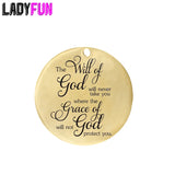 Ladyfun God Grace Pendant Charm The Will of God Quote Charms