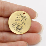 Ladyfun God Grace Pendant Charm The Will of God Quote Charms