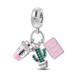925 Sterling Silver Prata Pendant Three-Piece Set Jewelry Bracelet & Pendant