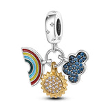 925 Sterling Silver Prata Pendant Three-Piece Set Jewelry Bracelet & Pendant