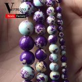 Purple Sediment Jasper Round Spacer Beads 4-10mm 15''