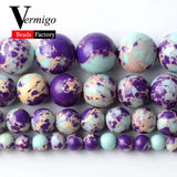 Purple Sediment Jasper Round Spacer Beads 4-10mm 15''