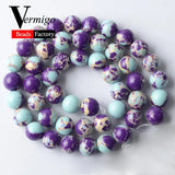 Purple Sediment Jasper Round Spacer Beads 4-10mm 15''