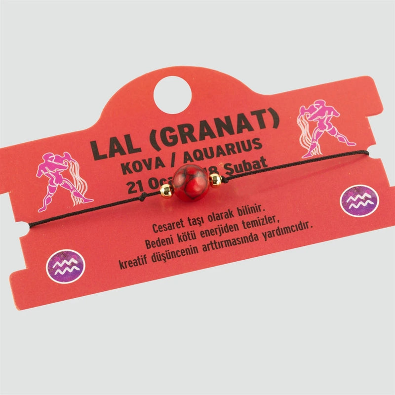 Lal Garnet Stone Bucket Bushing Bracelet