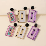 Cassette Tape Disco Earrings Drop Dangle Women 90s Party Ear Jewelry
