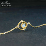 Lamoon 925 Sterling Silver Moonstone Charm Bracelet