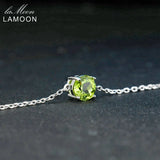 Lamoon 7mm Peridot 925 Silver Charm Bracelet S925 LMHI039