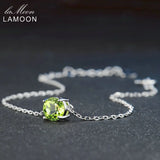 Lamoon 7mm Peridot 925 Silver Charm Bracelet S925 LMHI039