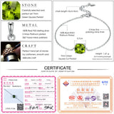 Lamoon 925 Silver 1.3ct Square Green Peridot Bracelet