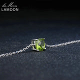 Lamoon 925 Silver 1.3ct Square Green Peridot Bracelet