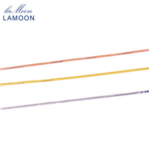 Lamoon 925 Silver Box Chain Necklace for Men and Women