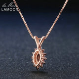 Horse Eye Shape Natural Citrine 925 Sterling Silver Pendant Necklace S925