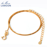 Lamoon 40+5cm 925 Sterling Silver Box Chain Necklace for Men and Woman
