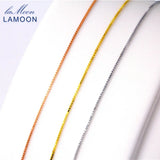 Lamoon 40+5cm 925 Sterling Silver Box Chain Necklace for Men and Woman