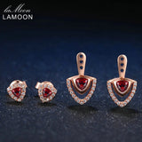 Red Garnet 925 Silver Drop Earrings