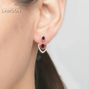 Red Garnet 925 Silver Drop Earrings