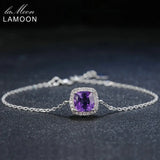 Lamoon Purple Amethyst Plated Bracelet 925 Sterling Silver