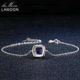 Lamoon Purple Amethyst Plated Bracelet 925 Sterling Silver