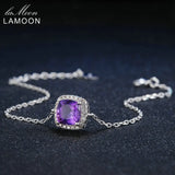 Lamoon Purple Amethyst Plated Bracelet 925 Sterling Silver