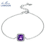 Lamoon Purple Amethyst Plated Bracelet 925 Sterling Silver