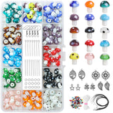 Mushroom Beads Craft Kit with Metal Pendant Jewelry Finding
