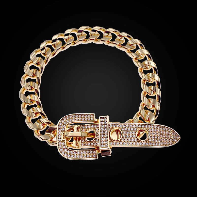 Zirconium Micro Inlaid Lock Bracelet Unisex Jewelry