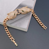 Lanruisha Leopard Chain Bracelet with Zirconium Inlay