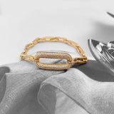 Lanruisha Copper Chain Zircon Geometric Square Bracelet