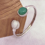 Elastic Bangle Women Jewelry Colored Stone Copper Bracelet Zircon Inlaid
