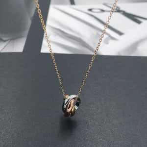 Lanruisha Stainless Steel Women's Necklace Pendant with Three Circles