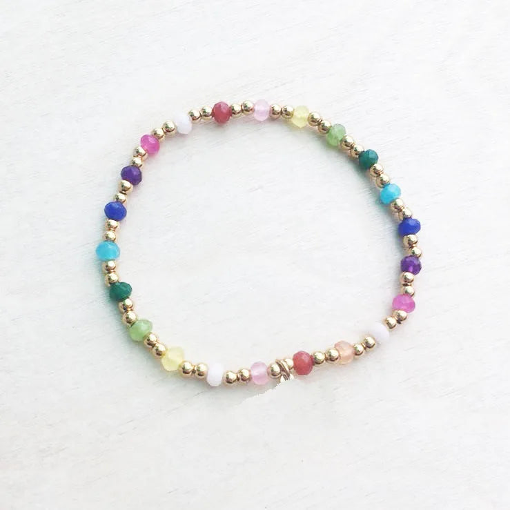 Lanseis Colorful Bead Baby Bracelet, Jewelry Making Gift for Women