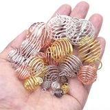 Spiral Bead Cages Pendants for Women Charms Necklace DIY