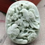 Lantian Jade Flowers and Birds Pendant Necklace Accessories Jewelry Amulets
