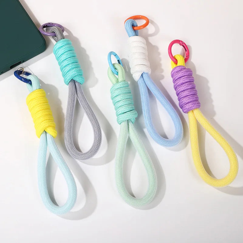 Fluorescent Phone Strap Mesh Lanyard Braided Keycord Accessories
