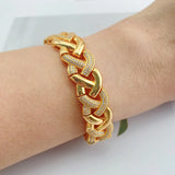 Lanyika Chain Charm Bracelett Micro Paved Circle With Letter Love