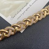 Lanyika Chain Charm Bracelett Micro Paved Circle With Letter Love