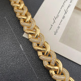 Lanyika Chain Charm Bracelett Micro Paved Circle With Letter Love