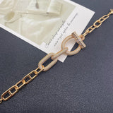 Lanyika Chain Charm Bracelett Tree Difformity Inlaid Geometry Circle