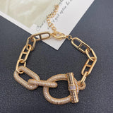 Lanyika Chain Charm Bracelett Tree Difformity Inlaid Geometry Circle
