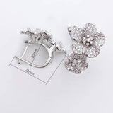 Lanyika Twin Flower Ear Clip Micro Pave Zircon Earrings