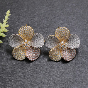 Lanyika Flower Stud Earrings for Woman Wedding Party