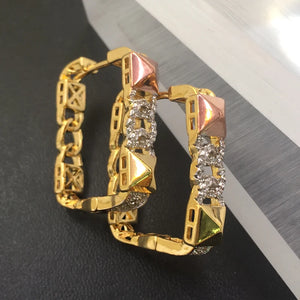 Lanyika Jewelry Square Micro inlay Earrings