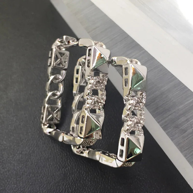 Lanyika Jewelry Square Micro inlay Earrings