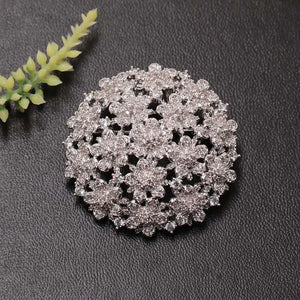 Lanyika Flower Brooch Pendant Dual Use Micro Paved