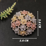 Lanyika Flower Brooch Pendant Dual Use Micro Paved