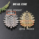 Lanyika Flower Brooch Pendant Dual Use Micro Paved