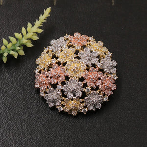 Lanyika Flower Brooch Pendant Dual Use Micro Paved