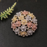 Lanyika Flower Brooch Pendant Dual Use Micro Paved
